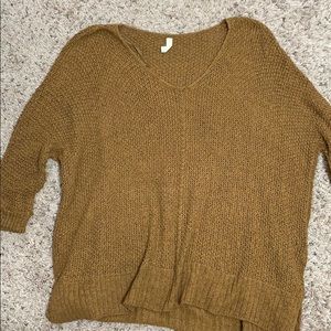Rust Light 3/4 Sleeve Sweater Knit Pullover